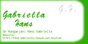 gabriella hans business card